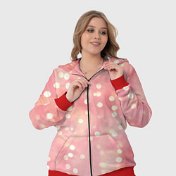 Женский 3D-костюм Сияние праздничных огоньков на розовом фоне, цвет: 3D-красный — фото 2