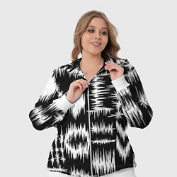 Женский 3D-костюм Штриховка - геометрическая абстракция, цвет: 3D-белый — фото 2