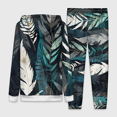 Женский костюм Перья и листья / 3D-Белый – фото 2