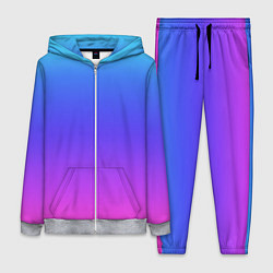 Женский 3D-костюм Градиент закат сине-розовый, цвет: 3D-меланж