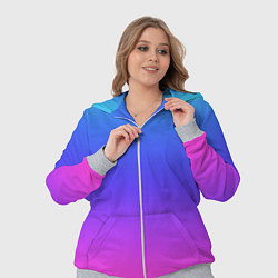 Женский 3D-костюм Градиент закат сине-розовый, цвет: 3D-меланж — фото 2