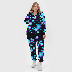Женский 3D-костюм Неоновые снежинки глитч, цвет: 3D-черный — фото 2