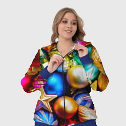 Женский 3D-костюм Новогодние украшения, цвет: 3D-синий — фото 2