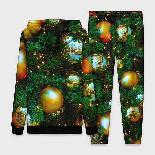 Женский костюм Новогодние украшения на ветках / 3D-Черный – фото 2