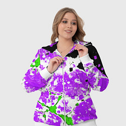 Женский 3D-костюм Зелёно-фиолетовая абстракция на чёрном фоне, цвет: 3D-белый — фото 2