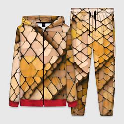 Женский 3D-костюм Жёлтые рельефные плитки, цвет: 3D-красный