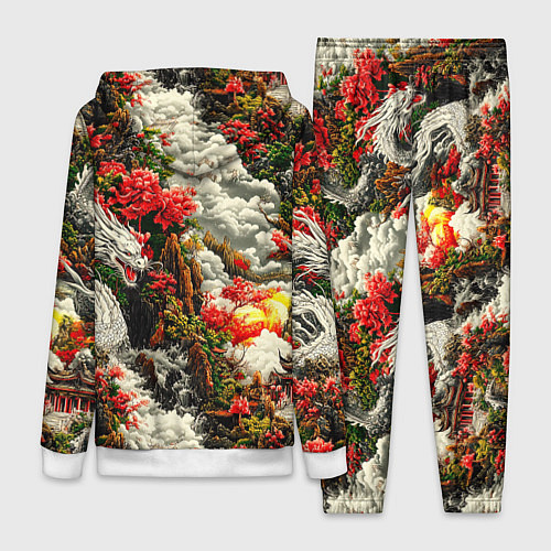 Женский костюм Дракон в небесном храме - нейросеть / 3D-Белый – фото 2