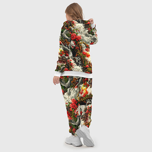 Женский костюм Дракон в небесном храме - нейросеть / 3D-Белый – фото 5