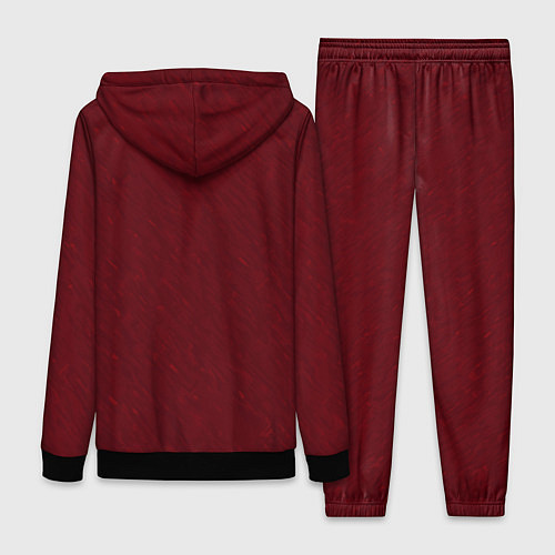 Женский костюм Насыщенный тёмно-красный текстурированный однотонн / 3D-Черный – фото 2