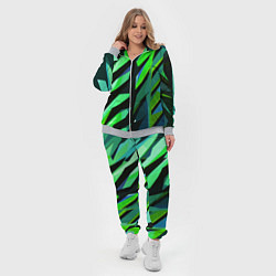 Женский 3D-костюм Чёрно-зелёная абстракция, цвет: 3D-меланж — фото 2