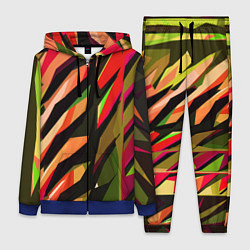 Женский 3D-костюм Красно-чёрная абстракция, цвет: 3D-синий