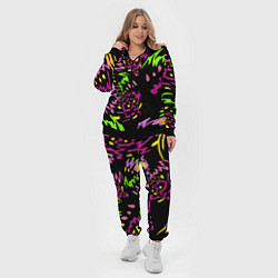 Женский 3D-костюм Яркие абстрактные круги-зигзаги, цвет: 3D-черный — фото 2