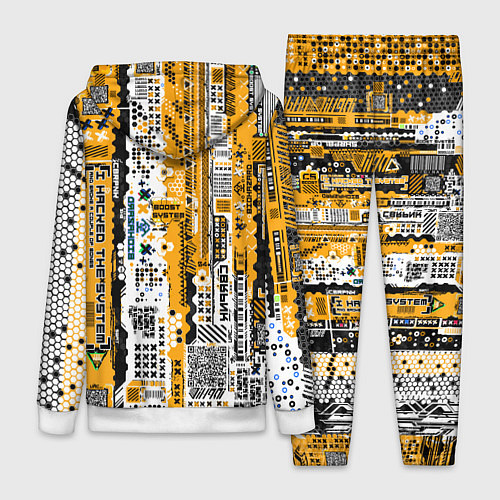 Женский костюм Cyberpunk pattern yellow / 3D-Белый – фото 2