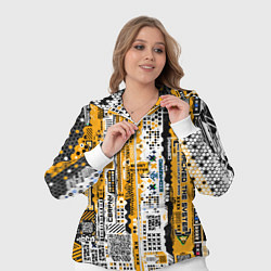 Женский 3D-костюм Cyberpunk pattern yellow, цвет: 3D-белый — фото 2