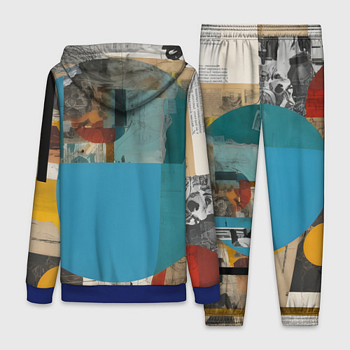 Женский костюм Абстрактный ретро коллаж / 3D-Синий – фото 2
