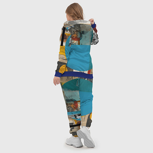 Женский костюм Абстрактный ретро коллаж / 3D-Синий – фото 5