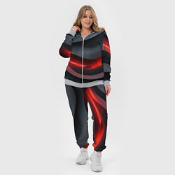 Женский 3D-костюм Плавная красно-черная текстура, цвет: 3D-меланж — фото 2