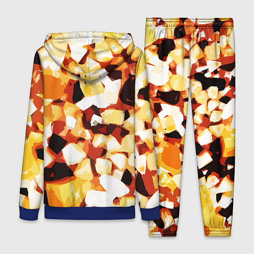 Женский костюм Жёлто-белая абстракция на чёрном фоне / 3D-Синий – фото 2