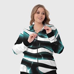 Женский 3D-костюм Абстрактный черно-зеленый камуфляж, цвет: 3D-черный — фото 2