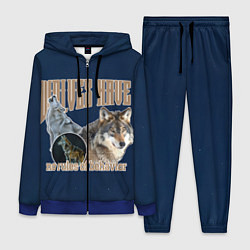 Женский 3D-костюм Волки в ночи, цвет: 3D-синий