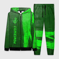 Женский 3D-костюм Powerwolf - green gradient по-вертикали, цвет: 3D-черный