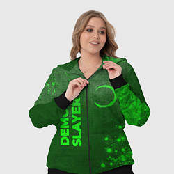 Женский 3D-костюм Demon Slayer - green gradient вертикально, цвет: 3D-черный — фото 2