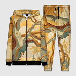 Женский 3D-костюм Дерево в японском стиле, цвет: 3D-черный