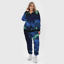 Женский 3D-костюм Зеленые языки пламени, цвет: 3D-черный — фото 2