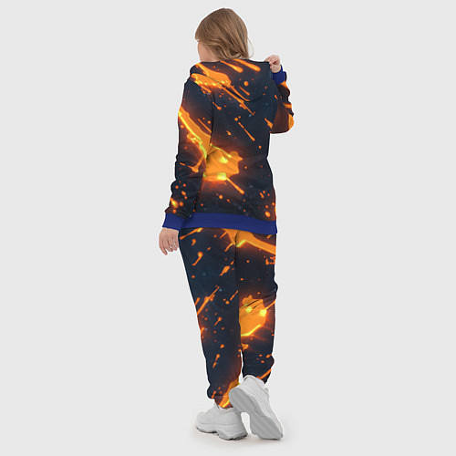 Женский костюм Оранжевая краска в движении / 3D-Синий – фото 5