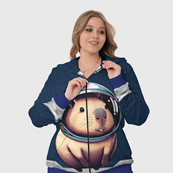 Женский 3D-костюм Капибара космонавт в космосе, цвет: 3D-синий — фото 2