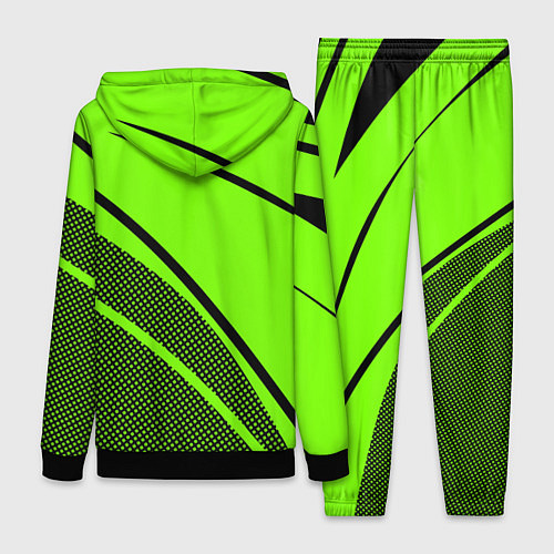 Женский костюм Sport ярко-зелёный с чёрным точечный / 3D-Черный – фото 2