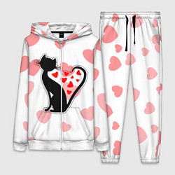 Женский 3D-костюм Влюбленная кошка, цвет: 3D-белый