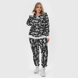 Женский 3D-костюм Серая пиксельная текстура, цвет: 3D-белый — фото 2