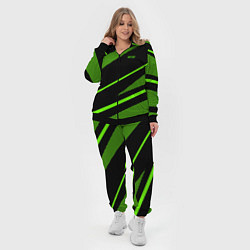 Женский 3D-костюм Sport чёрный и зелёный полосы, цвет: 3D-черный — фото 2