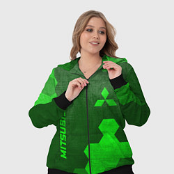 Женский 3D-костюм Mitsubishi - green gradient вертикально, цвет: 3D-черный — фото 2