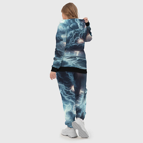 Женский костюм Шторм на море - сверкание молний / 3D-Черный – фото 5