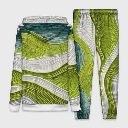 Женский костюм Лаймовые волны / 3D-Белый – фото 2