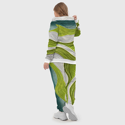 Женский костюм Лаймовые волны / 3D-Белый – фото 5