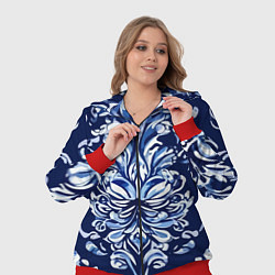 Женский 3D-костюм Гжель русский орнамент королевский синий, цвет: 3D-красный — фото 2