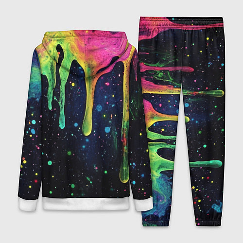 Женский костюм Разноцветные потеки краски / 3D-Белый – фото 2
