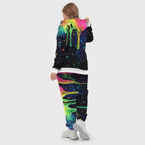 Женский костюм Разноцветные потеки краски / 3D-Белый – фото 5