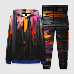 Женский 3D-костюм Разноцветная рельефная краска текстура, цвет: 3D-синий