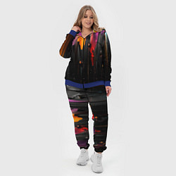 Женский 3D-костюм Разноцветная рельефная краска текстура, цвет: 3D-синий — фото 2