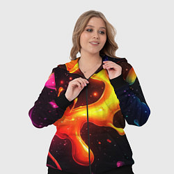 Женский 3D-костюм Радужные кляксы на черном фоне, цвет: 3D-черный — фото 2
