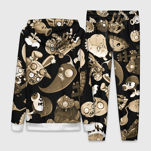 Женский костюм Растения против зомби в бежевом цвете / 3D-Белый – фото 2