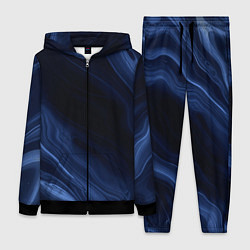 Женский 3D-костюм Тёмный синий абстракция дымчатый, цвет: 3D-черный