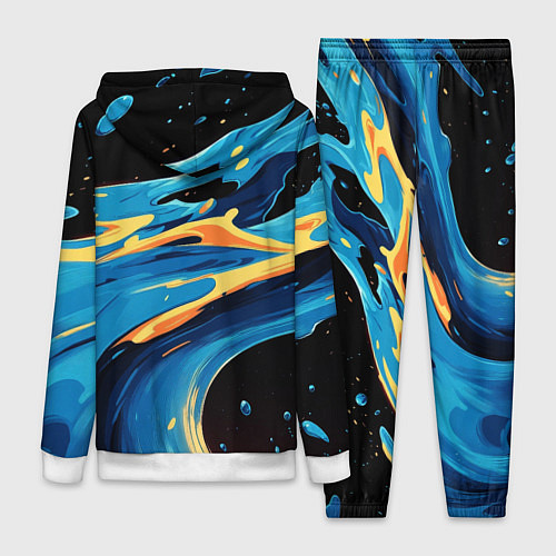 Женский костюм Синяя волна из красок / 3D-Белый – фото 2