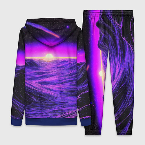 Женский костюм Космический пейзаж и комета / 3D-Синий – фото 2