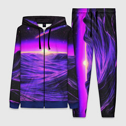 Женский 3D-костюм Космический пейзаж и комета, цвет: 3D-синий