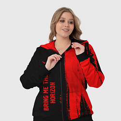 Женский 3D-костюм Bring Me the Horizon - red gradient по-вертикали, цвет: 3D-черный — фото 2